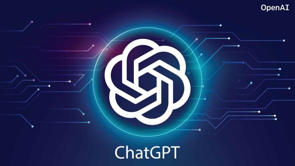 ChatGPT AI logo shown on a futuristic digital background symbolizing artificial intelligence, chatbot technology, and smart communication.