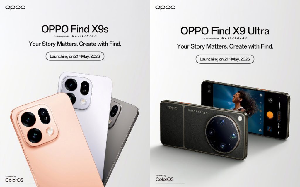 Oppo Find X9 Ultra and Oppo Find X9s promotional render ahead of their India launch.