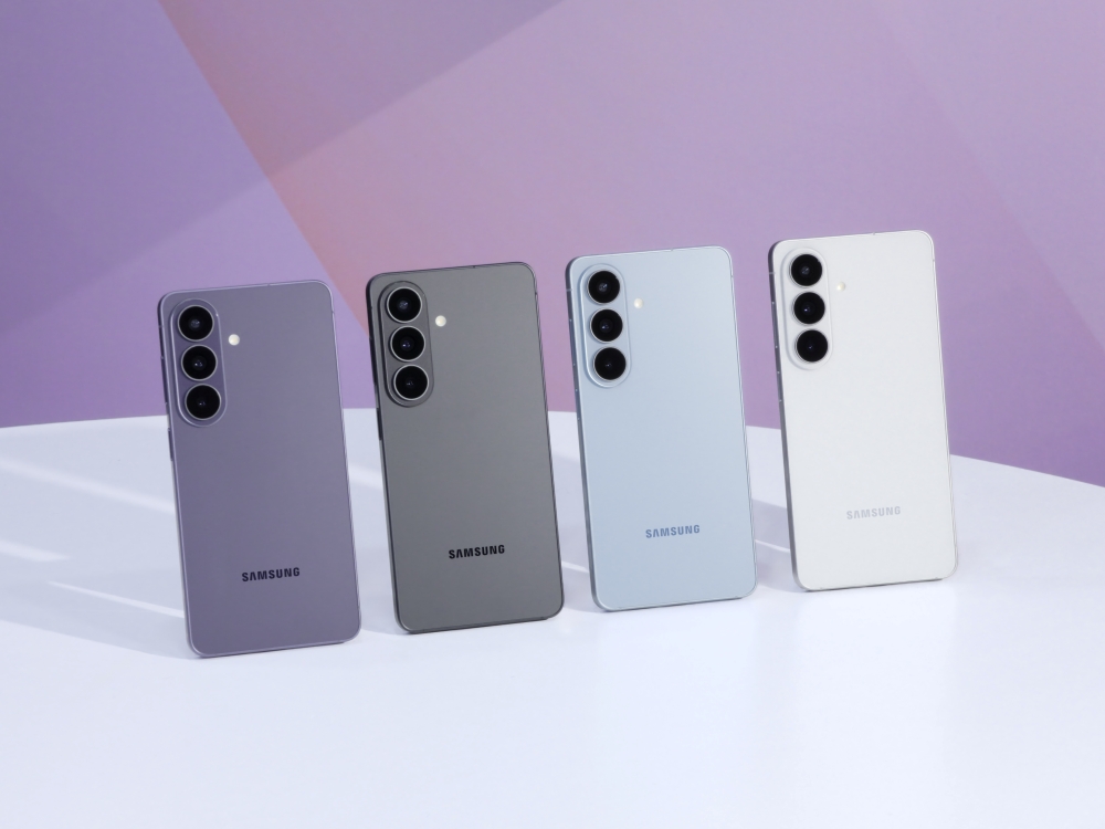 Samsung Galaxy S26 FE smartphone with AMOLED display and triple rear camera design