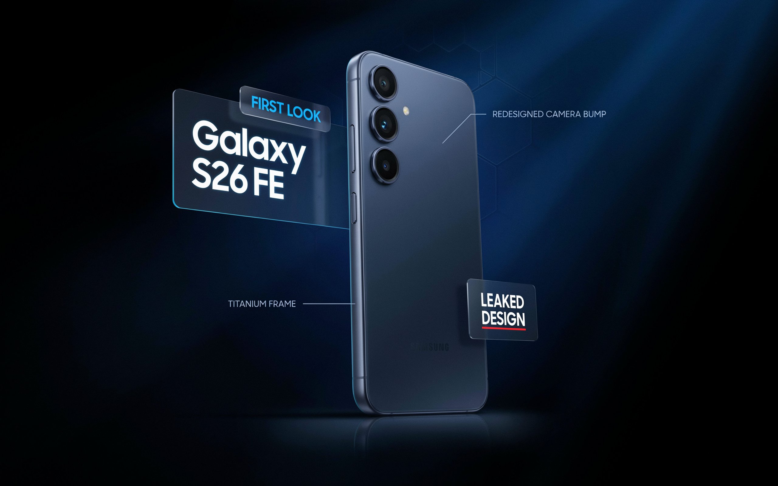 Samsung Galaxy S26 FE leak showing redesigned rear camera module.