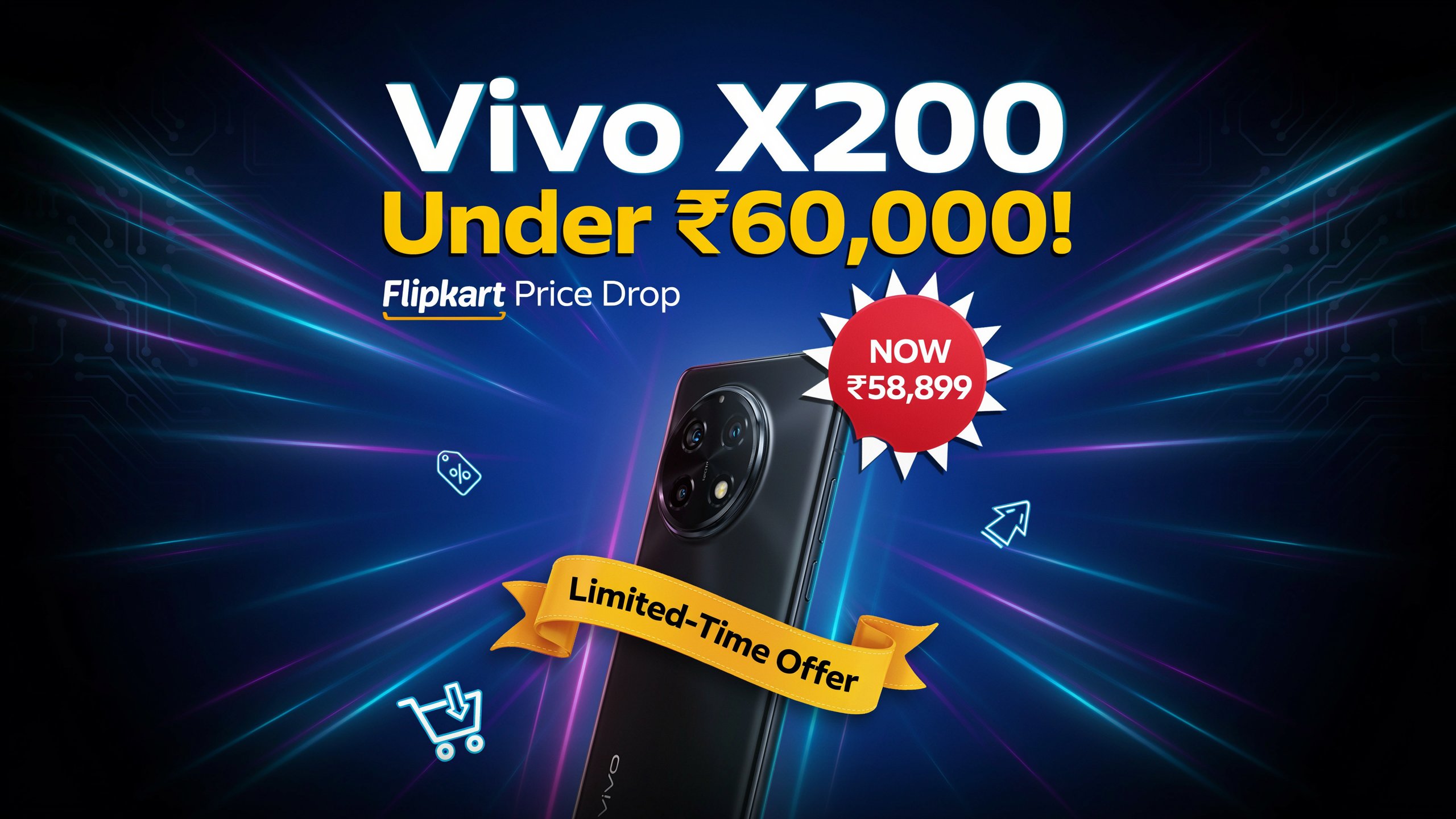 Vivo X200 available for Rs 58,899 on Flipkart with latest bank offers