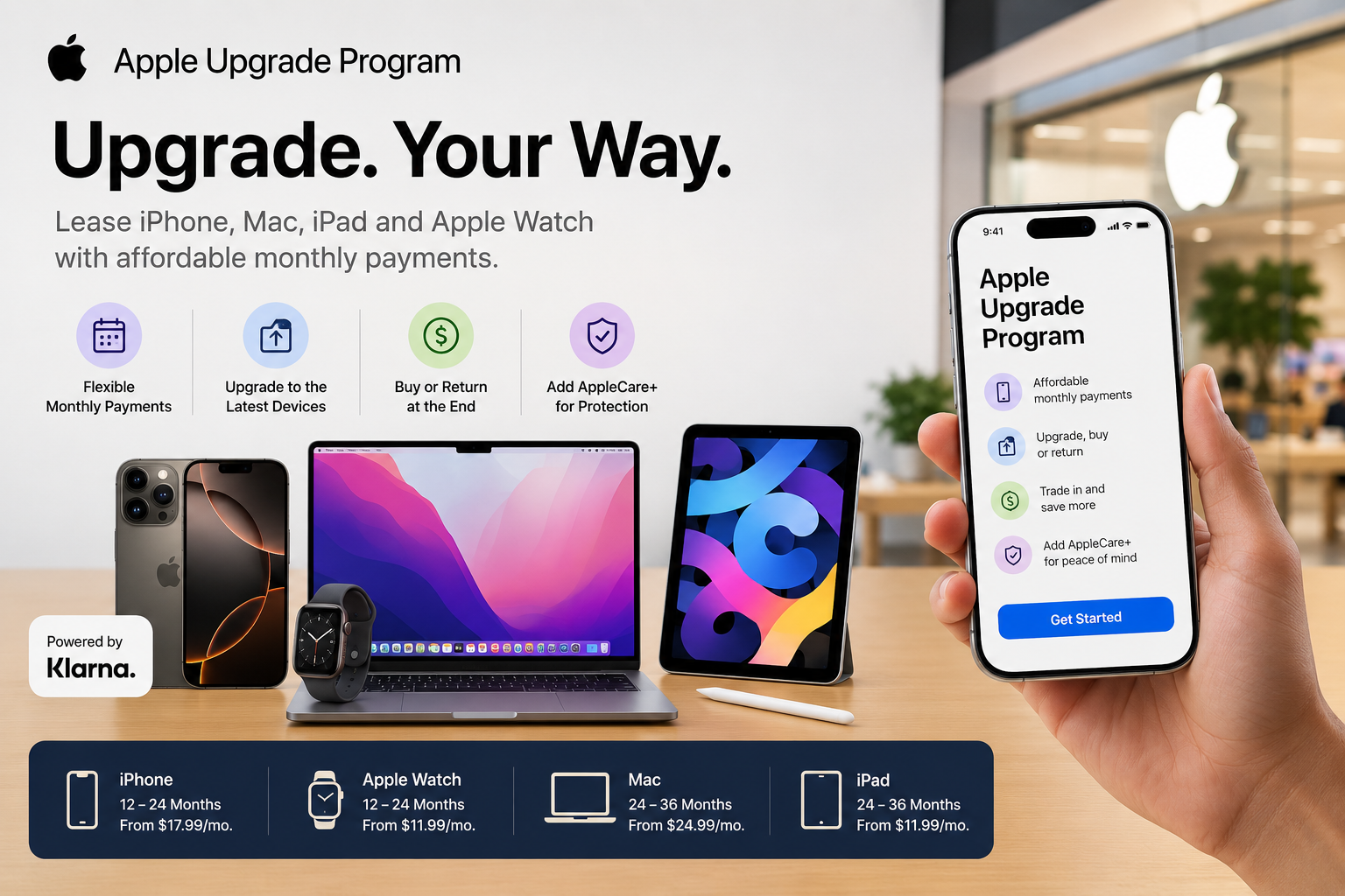 Apple Upgrade Program lets US customers lease Apple devices with monthly payments.