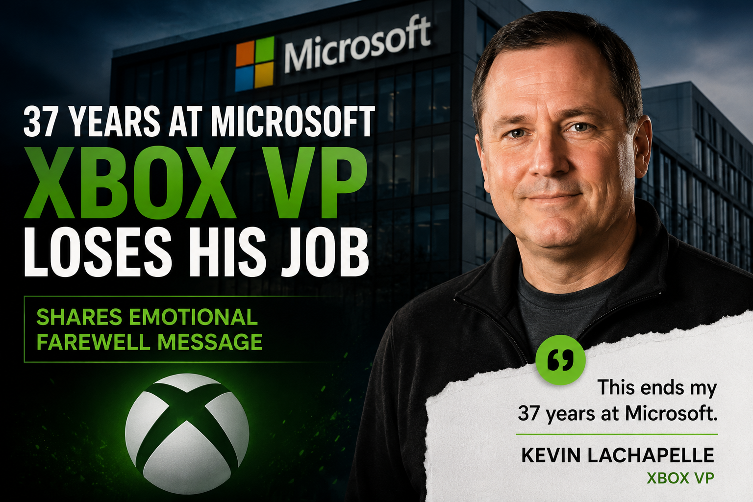 Kevin LaChapelle leaves Microsoft after 37 years following Xbox layoffs.