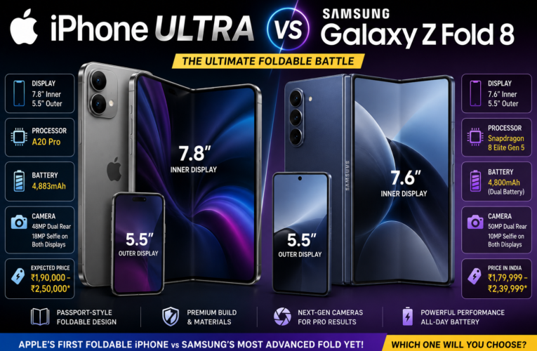 iPhone Ultra vs Galaxy Z Fold 8: Expected Display, Camera, Processor, Battery and Price Differences