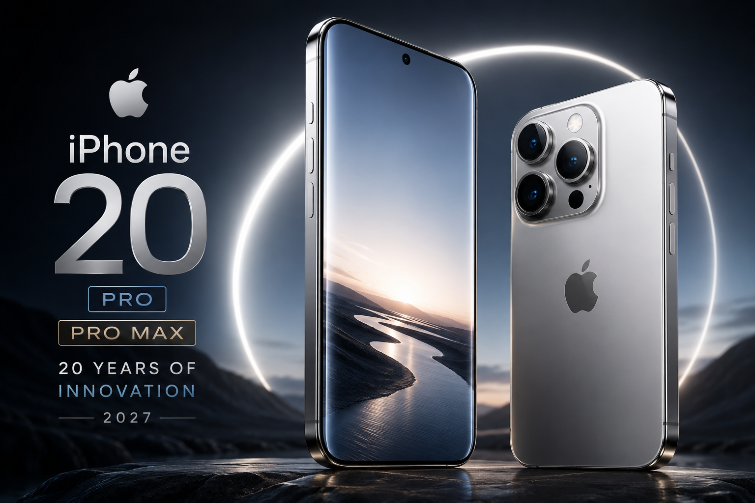 Apple iPhone 20 Pro concept with bezel-free display.