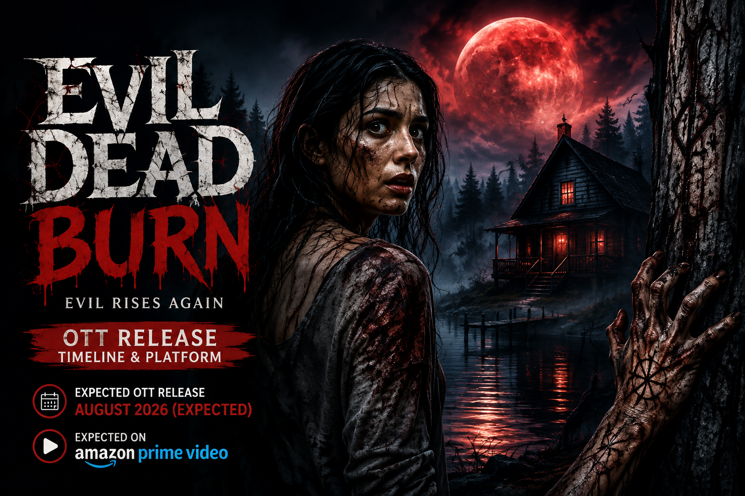 Evil Dead Burn horror movie concept artwork.